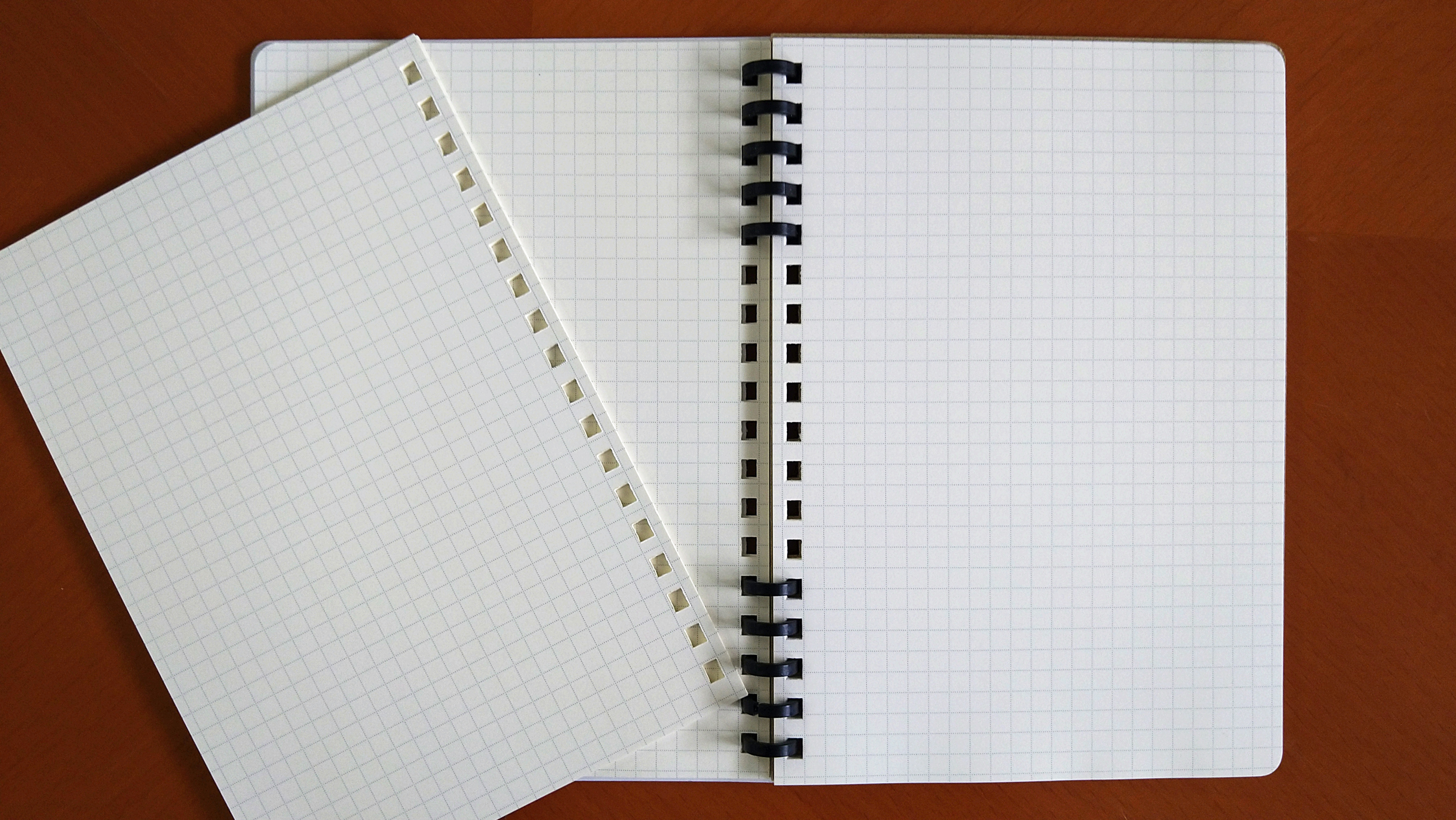 手帳カバーに収まるようにノートを少し間引いた